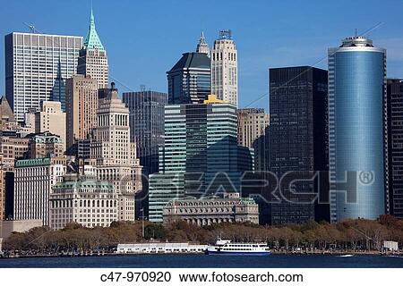 Skyline of Lower Manhattan with Battery Park on the foreground, New York City, USA View Large Photo Image Stock Image - Skyline of Lower Manhattan with Battery Park on the foreground, New York City, USA. Fotosearch