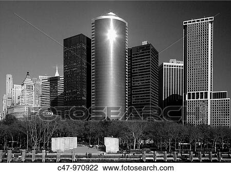 Skyline of Lower Manhattan with Battery Park on the foreground, New York City, USA View Large Photo Image Stock Image - Skyline of Lower Manhattan with Battery Park on the foreground, New York City, USA. Fotosearch
