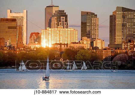 Skyline sunset from MIT, Boston, Massachusetts, USA View Large Photo Image Stock Photo - Skyline sunset from MIT, Boston, Massachusetts, USA. Fotosearch