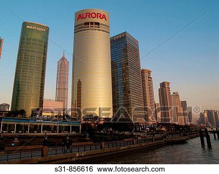 skyscrapers at the financial centre of shanghai also known as pudong, china View Large Photo Image Stock Photograph - skyscrapers at the financial centre of shanghai also known as pudong, china. Fotosearch