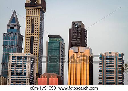 Skyscrapers in city center Jumeirah area Dubai city Dubai United Arab Emirates View Large Photo Image Stock Image - Skyscrapers in city center Jumeirah area Dubai city Dubai United Arab Emirates. Fotosearch