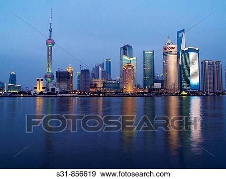 skyzone of the financial district of shanghai, china also known as pudong View Large Photo Image Stock Photo - skyzone of the financial district of shanghai, china also known as pudong. Fotosearch