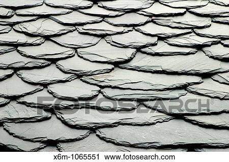 Stock Image - slate roof Voces village El Bierzo region Leon, Castile and Leon Spain, Europe. Fotosearch