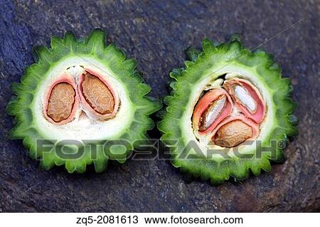 Stock Image - Sliced bitter gourd.. Fotosearch