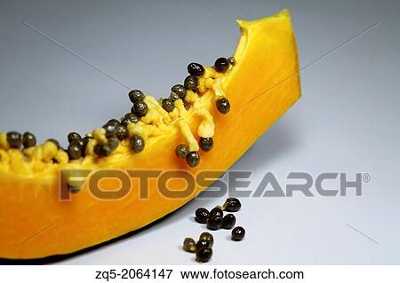 Sliced Papaya with seeds, Maharashtra, India. View Large Photo Image Stock Photo - Sliced Papaya with seeds, Maharashtra, India.. Fotosearch