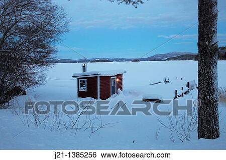 Small red cabin at the shore of a bay of the Baltic Sea in Sweden View Large Photo Image Stock Photograph - Small red cabin at the shore of a bay of the Baltic Sea in Sweden. Fotosearch
