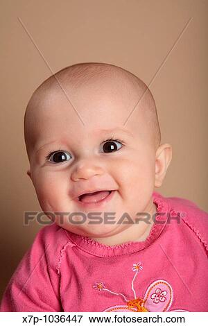 smiling baby girl View Large Photo Image Stock Photo - smiling baby girl. Fotosearch