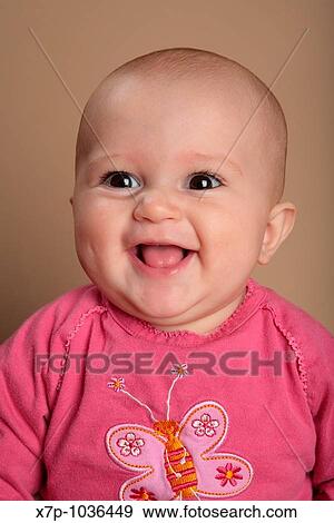 smiling baby girl View Large Photo Image Stock Photo - smiling baby girl. Fotosearch