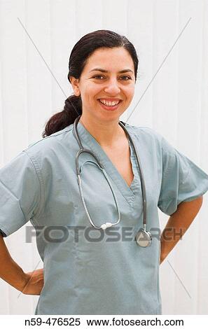 Stock Photography - Smiling female medical professional.. Fotosearch