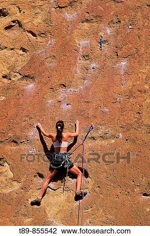 Smith Rock State Park. Rock climbing View Large Photo Image Stock Image - Smith Rock State Park. Rock climbing. Fotosearch