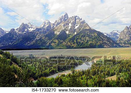 Stock Image - Snake River Grand Teton National Park Wyoming WY United States. Fotosearch