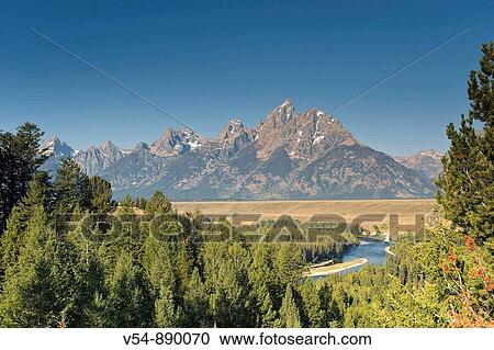 Snake River Overlook and Teton Mountain Range, Grand Teton National Park, Wyoming, USA View Large Photo Image Stock Image - Snake River Overlook and Teton Mountain Range, Grand Teton National Park, Wyoming, USA. Fotosearch