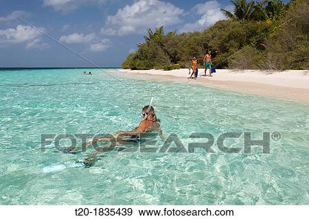 Snorkeling in Lagoon of Eriyadu Island, North Male Atoll, Maldives View Large Photo Image Stock Photo - Snorkeling in Lagoon of Eriyadu Island, North Male Atoll, Maldives. Fotosearch