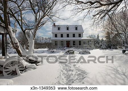 Snow covered farmhouse - Fallston Maryland USA View Large Photo Image Stock Image - Snow covered farmhouse - Fallston Maryland USA. Fotosearch