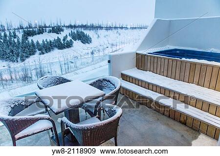 Snow covered outdoor furniture, Akureyri, Iceland. View Large Photo Image Stock Photo - Snow covered outdoor furniture, Akureyri, Iceland.. Fotosearch