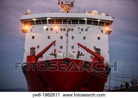 Stock Image - Snow Dragon, MV Xue Long Ice Breaker, Reykjavik, Iceland Chinese icebreaking research vessel, built in 1993 first as an Arctic cargo ship but in 1994 converted to a polar research and re-supply vessel. Fotosearch