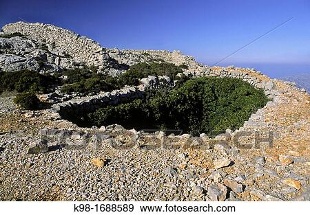 Stock Photo - snow house of Puig de Tramuntana Sierra Tomir Escorca, Balearic Islands, Spain. Fotosearch