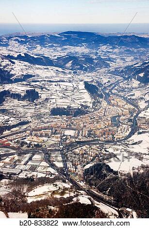 Stock Image - Snow, Tolosa. Guipuzcoa, Basque Country, Spain. Fotosearch