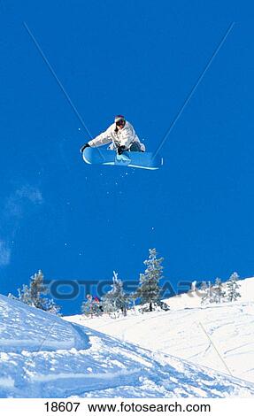 Stock Photo - Snowboarding, Mt. Hood, Oregon USA. Fotosearch