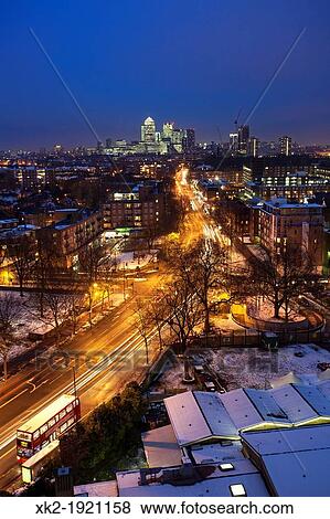 Snowed city scape with canary wharf, London, UK View Large Photo Image Stock Photo - Snowed city scape with canary wharf, London, UK. Fotosearch