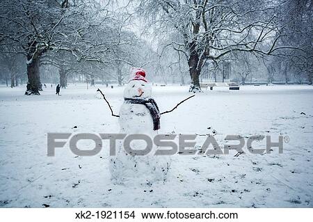 Snowman in London, UK View Large Photo Image Picture - Snowman in London, UK. Fotosearch