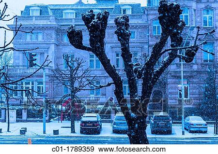 Snowstorm, Strasbourg, Alsace, France View Large Photo Image Stock Photo - Snowstorm, Strasbourg, Alsace, France. Fotosearch