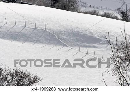 Stock Image - Snowy Azpiroz View, Azpiroz, Navarre, Spain.. Fotosearch