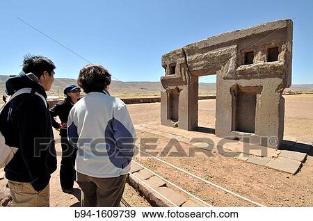 So-called Gate of the Sun is a megalithic solid stone arch or gateway constructed by the ancient Tiwanaku culture of Bolivia over 1500 years before the present. View Large Photo Image Stock Photo - So-called Gate of the Sun is a megalithic solid stone arch or gateway constructed by the ancient Tiwanaku culture of Bolivia over 1500 years before the present.. Fotosearch