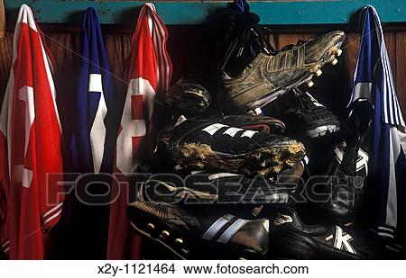 Soccer cleats and game jerseys View Large Photo Image Picture - Soccer cleats and game jerseys. Fotosearch