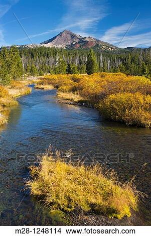 Soda Creek and Broken Top volcano, Willamette National Forest Oregon View Large Photo Image Picture - Soda Creek and Broken Top volcano, Willamette National Forest Oregon. Fotosearch