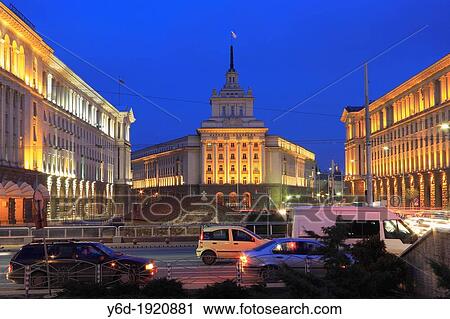 Sofia City Centre at Night, Bulgaria View Large Photo Image Stock Image - Sofia City Centre at Night, Bulgaria. Fotosearch