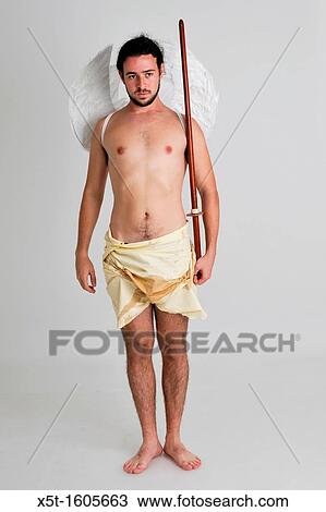 soiled male angel with sword On white Background View Large Photo Image Stock Image - soiled male angel with sword On white Background. Fotosearch
