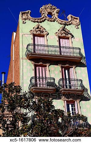 Sol Square building, Gracia Quarter, Barcelona, Catalonia, Spain View Large Photo Image Stock Photograph - Sol Square building, Gracia Quarter, Barcelona, Catalonia, Spain. Fotosearch