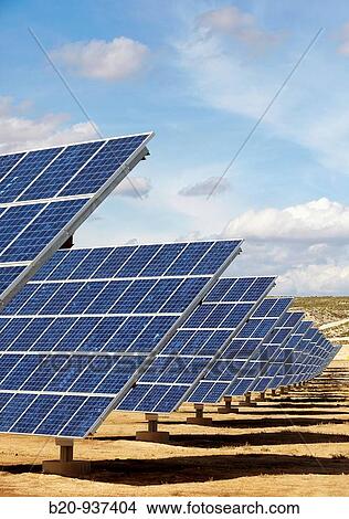 Solar panels, photovoltaics, solar power plant, Bardenas, Navarre, Spain View Large Photo Image Picture - Solar panels, photovoltaics, solar power plant, Bardenas, Navarre, Spain. Fotosearch