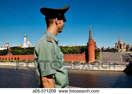 Soldier. St. Basil's cathedral and Red Square in background. Moscow. Russia View Large Photo Image Stock Photo - Soldier. St. Basil's cathedral and Red Square in background. Moscow. Russia. Fotosearch