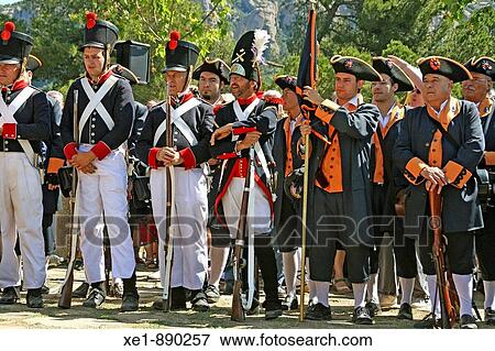 Stock Photo - Soldiers, Drummer of Bruc festival 2009, El Bruc. Barcelona province, Catalonia, Spain. Fotosearch