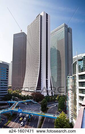 Stock Image - Sompo Japan building and Omekaido Avenue, Shinjuku district, Tokyo, Japan. Fotosearch