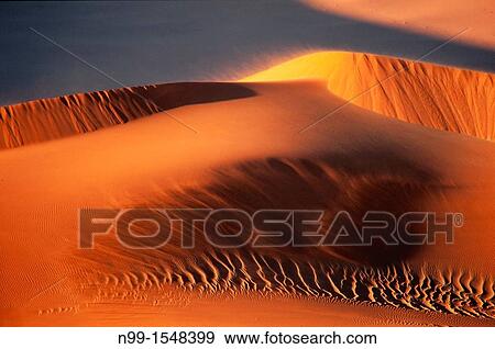 Stock Photo - Sossus Vlei, Namib Desert, Namib-Naukluft Park, sand dunes, sand storm, sunset light, Namibia. Fotosearch