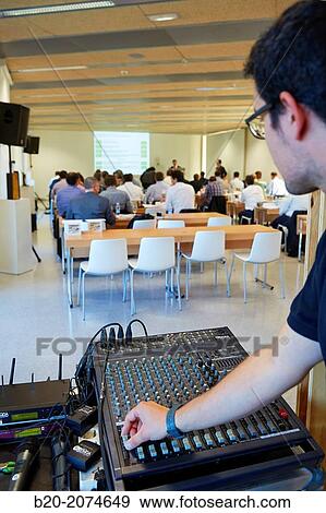 Sound mixer. Audiovisual conference. Congress. Donostia. San Sebastian. Gipuzkoa. Basque Country. Spain. View Large Photo Image Stock Photo - Sound mixer. Audiovisual conference. Congress. Donostia. San Sebastian. Gipuzkoa. Basque Country. Spain.. Fotosearch