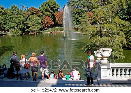 Stock Image - source, Retiro's park, Madrid, Spain.. Fotosearch