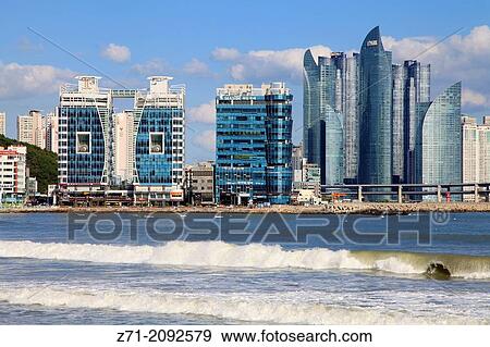 South Korea, Busan, Gwangalli Beach, skyline, skyscrapers,. View Large Photo Image Stock Photo - South Korea, Busan, Gwangalli Beach, skyline, skyscrapers,.. Fotosearch