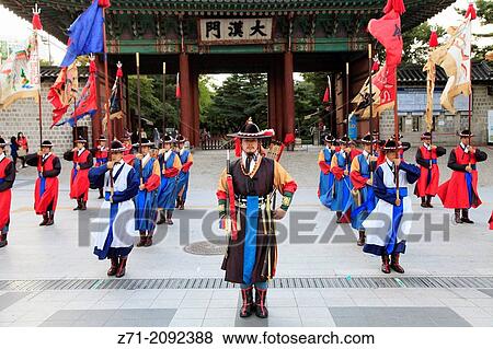South Korea, Seoul, Deoksugung Palace, changing of the guard ceremony,. View Large Photo Image Stock Photo - South Korea, Seoul, Deoksugung Palace, changing of the guard ceremony,.. Fotosearch