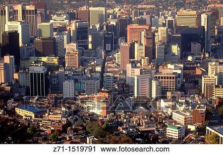 South Korea Seoul downtown skyline. View Large Photo Image Stock Image - South Korea Seoul downtown skyline.. Fotosearch