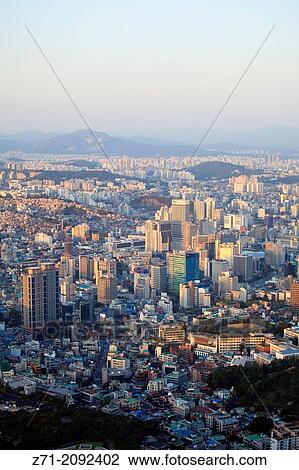 South Korea, Seoul, skyline, general, aerial, view,. View Large Photo Image Stock Image - South Korea, Seoul, skyline, general, aerial, view,.. Fotosearch