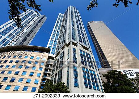 South Korea, Seoul, Yeouido, Richensia building, 63 City,. View Large Photo Image Stock Photo - South Korea, Seoul, Yeouido, Richensia building, 63 City,.. Fotosearch