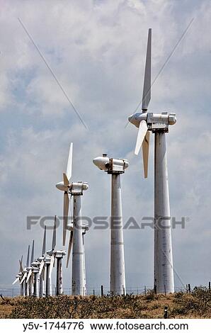 Stock Photograph - South Point Park Hawaii Big Island Wind Farm. Fotosearch