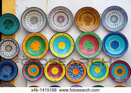 Stock Photo - Souvenir plates Medina old town Essaouira central Morocco northern Africa. Fotosearch
