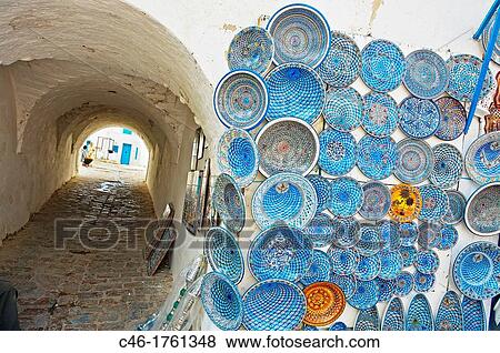 Souvenirs, Village of Sidi Bou Said near Tunis Tunisia. View Large Photo Image Stock Photo - Souvenirs, Village of Sidi Bou Said near Tunis Tunisia.. Fotosearch
