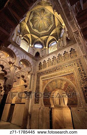 Spain, Andalusia, Cordoba, Mezquita, Cathedral, interior, mihrab, View Large Photo Image Stock Photography - Spain, Andalusia, Cordoba, Mezquita, Cathedral, interior, mihrab,. Fotosearch