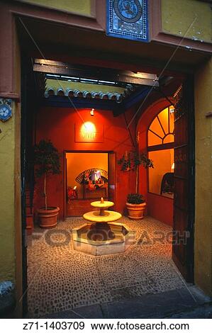 Spain, Andalusia, Sevilla, patio, fountain, View Large Photo Image Stock Photo - Spain, Andalusia, Sevilla, patio, fountain,. Fotosearch
